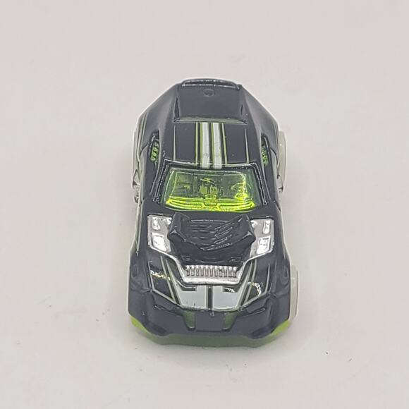2010 Mattel Hot Wheels HW Twinduction Car Black Green Tint and Base - Picture 2 of 5